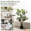 imageGoplus 4ft Artificial Monstera Deliciosa Plant 2 Pack Tall Fake Tropical Palm Tree in Pot with 10 Decorative Split Leaves Faux Swiss Cheese Plant for Floor Home Office Living Room Decor