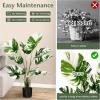 imageGoplus 4ft Artificial Monstera Deliciosa Plant 2 Pack Tall Fake Tropical Palm Tree in Pot with 10 Decorative Split Leaves Faux Swiss Cheese Plant for Floor Home Office Living Room Decor