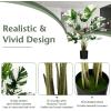 imageGoplus 4ft Artificial Monstera Deliciosa Plant 2 Pack Tall Fake Tropical Palm Tree in Pot with 10 Decorative Split Leaves Faux Swiss Cheese Plant for Floor Home Office Living Room Decor