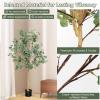 imageGoplus 55ft Artificial Eucalyptus Tree 2 Pack Tall Faux Eucalyptus Stems Fake Plants in Pot with 517 Silver Dollar Leaves Artificial Trees for Office House Living Room Home Decor Indoor2