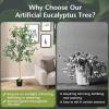 imageGoplus 55ft Artificial Eucalyptus Tree 2 Pack Tall Faux Eucalyptus Stems Fake Plants in Pot with 517 Silver Dollar Leaves Artificial Trees for Office House Living Room Home Decor Indoor2
