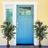 imageGoplus 6FT Artificial Ficus Silk Tree Potted Fake Tree wGreen Leaves and Natural Trunk Maintenance Free Tall Faux Plant for Indoor Outdoor Decoration4 feet