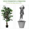 imageGoplus 6FT Artificial Ficus Silk Tree Potted Fake Tree wGreen Leaves and Natural Trunk Maintenance Free Tall Faux Plant for Indoor Outdoor Decoration4 feet