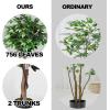 imageGoplus 6FT Artificial Ficus Silk Tree Potted Fake Tree wGreen Leaves and Natural Trunk Maintenance Free Tall Faux Plant for Indoor Outdoor Decoration55 Feet