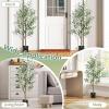 imageGoplus 6ft Artificial Olive Tree Tall Fake Potted Olive Silk Tree with Planter Large Faux Olive Branches and Fruits Olive Plant Artificial for Home Office Living Room Floor Decor Indoor 2 Pack45ft2