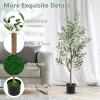 imageGoplus 6ft Artificial Olive Tree Tall Fake Potted Olive Silk Tree with Planter Large Faux Olive Branches and Fruits Olive Plant Artificial for Home Office Living Room Floor Decor Indoor 2 Pack45ft2