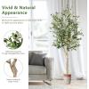 imageGoplus 6ft Artificial Olive Tree Tall Fake Potted Olive Silk Tree with Planter Large Faux Olive Branches and Fruits Olive Plant Artificial for Home Office Living Room Floor Decor Indoor 2 Pack5ft 11in
