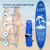 imageGoplus 981011 Inflatable Stand Up Paddle Board 65 Thick SUP with Premium Accessories and Carry Bag Wide Stance Bottom Fin for Paddling Surf Control NonSlip Deck for Youth and AdultSummer