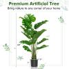 imageGoplus Artificial Monstera Deliciosa Plant 5ft Tall Fake Tropical Palm Tree w15 Pcs Different Turtle Leaves CementFilled Plastic Pot Faux Swiss Cheese Plant for Floor Home Office Decor5ft