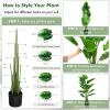 imageGoplus Artificial Monstera Deliciosa Plant 5ft Tall Fake Tropical Palm Tree w15 Pcs Different Turtle Leaves CementFilled Plastic Pot Faux Swiss Cheese Plant for Floor Home Office Decor5ft