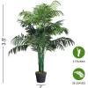 imageGoplus Artificial Palm Tree 35 Feet Tall Potted Fake Greenery Tropical Plant Faux Floor Tree for Indoor Outdoor Home Living Room Decor3ft 6in