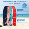 imageGoplus Boogie Boards for Beach 413733 Lightweight Body Board with EPS Core XPE Deck HDPE Slick Bottom Wrist Leash Bodyboard for Kids Adults SurfingBlackPinkBlue