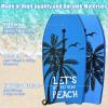 imageGoplus Boogie Boards for Beach 413733 Lightweight Body Board with EPS Core XPE Deck HDPE Slick Bottom Wrist Leash Bodyboard for Kids Adults SurfingBlue Coconut Palm