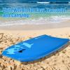 imageGoplus Boogie Boards for Beach 413733 Lightweight Body Board with EPS Core XPE Deck HDPE Slick Bottom Wrist Leash Bodyboard for Kids Adults SurfingBlue Shark