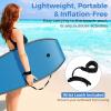 imageGoplus Boogie Boards for Beach 413733 Lightweight Body Board with EPS Core XPE Deck HDPE Slick Bottom Wrist Leash Bodyboard for Kids Adults SurfingBlue Wave