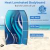 imageGoplus Boogie Boards for Beach 413733 Lightweight Body Board with EPS Core XPE Deck HDPE Slick Bottom Wrist Leash Bodyboard for Kids Adults SurfingBlue Wave