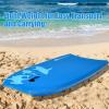 imageGoplus Boogie Boards for Beach 413733 Lightweight Body Board with EPS Core XPE Deck HDPE Slick Bottom Wrist Leash Bodyboard for Kids Adults SurfingBlue Shark