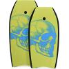 imageGoplus Boogie Boards for Beach 413733 Lightweight Body Board with EPS Core XPE Deck HDPE Slick Bottom Wrist Leash Bodyboard for Kids Adults SurfingGreen Skull