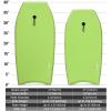 imageGoplus Boogie Boards for Beach 413733 Lightweight Body Board with EPS Core XPE Deck HDPE Slick Bottom Wrist Leash Bodyboard for Kids Adults SurfingGreen Skull