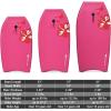imageGoplus Boogie Boards for Beach 413733 Lightweight Body Board with EPS Core XPE Deck HDPE Slick Bottom Wrist Leash Bodyboard for Kids Adults SurfingPink Flower