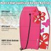 imageGoplus Boogie Boards for Beach 413733 Lightweight Body Board with EPS Core XPE Deck HDPE Slick Bottom Wrist Leash Bodyboard for Kids Adults SurfingPink Flower