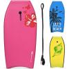 imageGoplus Boogie Boards for Beach 413733 Lightweight Body Board with EPS Core XPE Deck HDPE Slick Bottom Wrist Leash Bodyboard for Kids Adults SurfingPink Flower