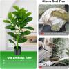 imageGoplus Fake Fiddle Leaf Fig Tree 2Pack 33 FT Tall Artificial Tree Greenery Plants in Pots W40 Leaves Decorative Faux Trees for Indoor Home Office355