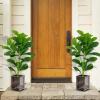 imageGoplus Fake Fiddle Leaf Fig Tree 2Pack 33 FT Tall Artificial Tree Greenery Plants in Pots W40 Leaves Decorative Faux Trees for Indoor Home Office355
