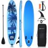imageGoplus 981011 Inflatable Stand Up Paddle Board 65 Thick SUP with Premium Accessories and Carry Bag Wide Stance Bottom Fin for Paddling Surf Control NonSlip Deck for Youth and AdultBlue