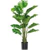 imageGoplus Artificial Monstera Deliciosa Plant 5ft Tall Fake Tropical Palm Tree w15 Pcs Different Turtle Leaves CementFilled Plastic Pot Faux Swiss Cheese Plant for Floor Home Office Decor5ft