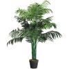 imageGoplus Artificial Palm Tree 35 Feet Tall Potted Fake Greenery Tropical Plant Faux Floor Tree for Indoor Outdoor Home Living Room Decor3ft 6in