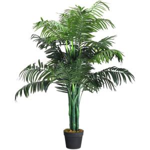 imageGoplus Artificial Palm Tree 35 Feet Tall Potted Fake Greenery Tropical Plant Faux Floor Tree for Indoor Outdoor Home Living Room Decor3ft 6in