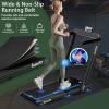 imageGoplus 2 in 1 Under Desk Treadmill 25HP Superfit Folding Treadmills for Home Office wSmart APP Remote Control LED Display Bluetooth Speaker Foldable Walking Jogging Machine Green
