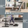 imageGoplus 2 in 1 Under Desk Treadmill 25HP Superfit Folding Treadmills for Home Office wSmart APP Remote Control LED Display Bluetooth Speaker Foldable Walking Jogging MachineSilver