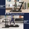 imageGoplus 2 in 1 Under Desk Treadmill 25HP Superfit Folding Treadmills for Home Office wSmart APP Remote Control LED Display Bluetooth Speaker Foldable Walking Jogging MachineBlack