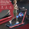 imageGoplus 2 in 1 Under Desk Treadmill 25HP Superfit Folding Treadmills for Home Office wSmart APP Remote Control LED Display Bluetooth Speaker Foldable Walking Jogging Machine Red