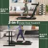 imageGoplus 2 in 1 Under Desk Treadmill 25HP Superfit Folding Treadmills for Home Office wSmart APP Remote Control LED Display Bluetooth Speaker Foldable Walking Jogging Machine Green