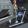 imageGoplus 2 in 1 Under Desk Treadmill 25HP Superfit Folding Treadmills for Home Office wSmart APP Remote Control LED Display Bluetooth Speaker Foldable Walking Jogging MachineSilver