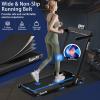 imageGoplus 2 in 1 Under Desk Treadmill 25HP Superfit Folding Treadmills for Home Office wSmart APP Remote Control LED Display Bluetooth Speaker Foldable Walking Jogging MachineBlack