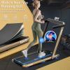 imageGoplus 2 in 1 Under Desk Treadmill 25HP Superfit Folding Treadmills for Home Office wSmart APP Remote Control LED Display Bluetooth Speaker Foldable Walking Jogging Machine Yellow