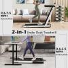 imageGoplus 2 in 1 Under Desk Treadmill 25HP Superfit Folding Treadmills for Home Office wSmart APP Remote Control LED Display Bluetooth Speaker Foldable Walking Jogging MachineWhite