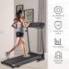 imageGoplus Electric Folding Treadmill Adjustable Incline and Low Noise Design with LCD Display and Heart Rate Sensor Compact Running Machine for Home Office Apartment Black