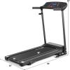 imageGoplus Electric Folding Treadmill Adjustable Incline and Low Noise Design with LCD Display and Heart Rate Sensor Compact Running Machine for Home Office Apartment Black
