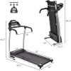 imageGoplus Folding Treadmill Electric Running Machine with LED Display and Mobile Phone Holder Portable Compact Superfit Treadmill for Home OfficeBlack