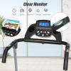 imageGoplus Folding Treadmill Electric Running Machine with LED Display and Mobile Phone Holder Portable Compact Superfit Treadmill for Home OfficeBlack
