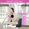 imageGoplus Folding Treadmill Electric Running Machine with LED Display and Mobile Phone Holder Portable Compact Superfit Treadmill for Home OfficePink
