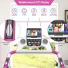 imageGoplus Folding Treadmill Electric Running Machine with LED Display and Mobile Phone Holder Portable Compact Superfit Treadmill for Home OfficePink