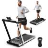 imageGoplus 2 in 1 Under Desk Treadmill 25HP Superfit Folding Treadmills for Home Office wSmart APP Remote Control LED Display Bluetooth Speaker Foldable Walking Jogging MachineWhite
