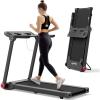 imageGoplus 375HP Folding Treadmill Freestanding Superfit Treadmill with APP 12 Preset Programs LCD Display Pulse Monitor Bluetooth Commercial Heavy Duty Running Machine for Home No Assembly