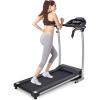 imageGoplus Folding Treadmill Electric Running Machine with LED Display and Mobile Phone Holder Portable Compact Superfit Treadmill for Home OfficeBlack